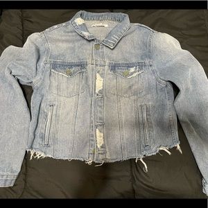 Brand New jean jacket super cute distressed